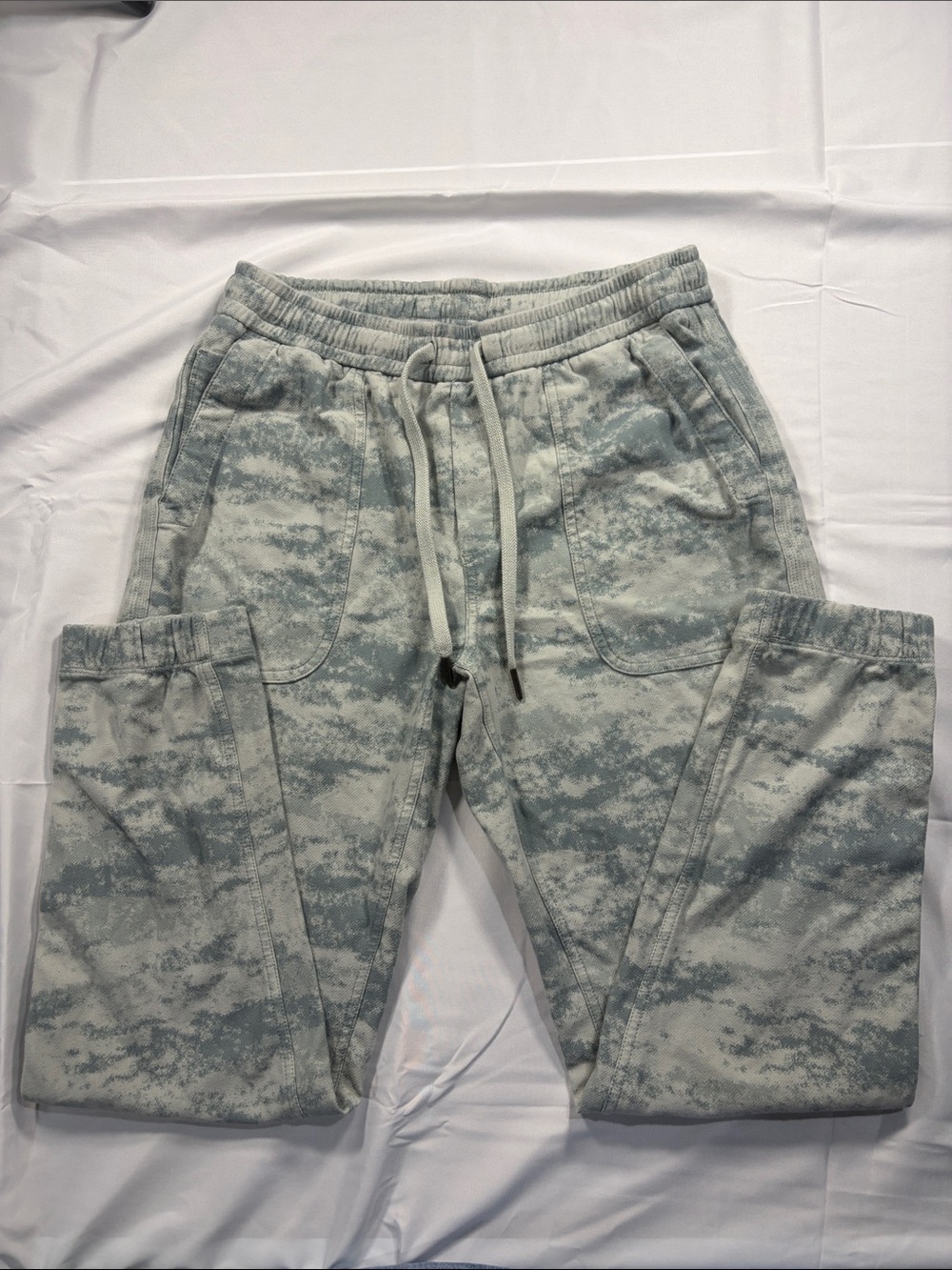 Athleta Light Gray & Dusty Green Camo Jogger Pants